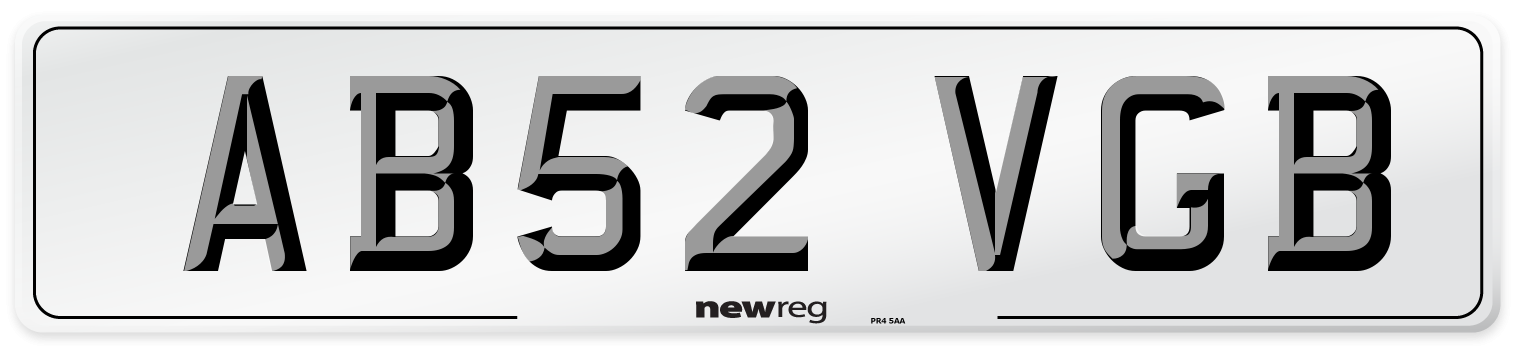 AB52 VGB Number Plate from New Reg